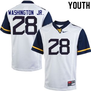 Youth West Virginia Mountaineers NCAA #28 Keith Washington Jr. White Authentic Nike Stitched College Football Jersey PP15Q51XH